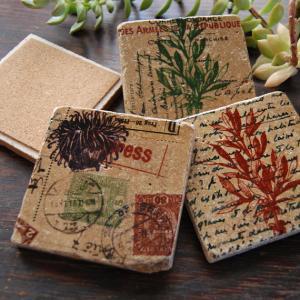 Vintage Botanical Stone Coasters